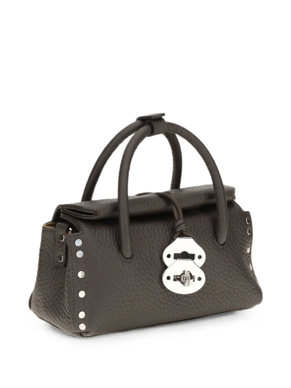 Zanellato Dotta Centauro leren shopper met studs Bruin