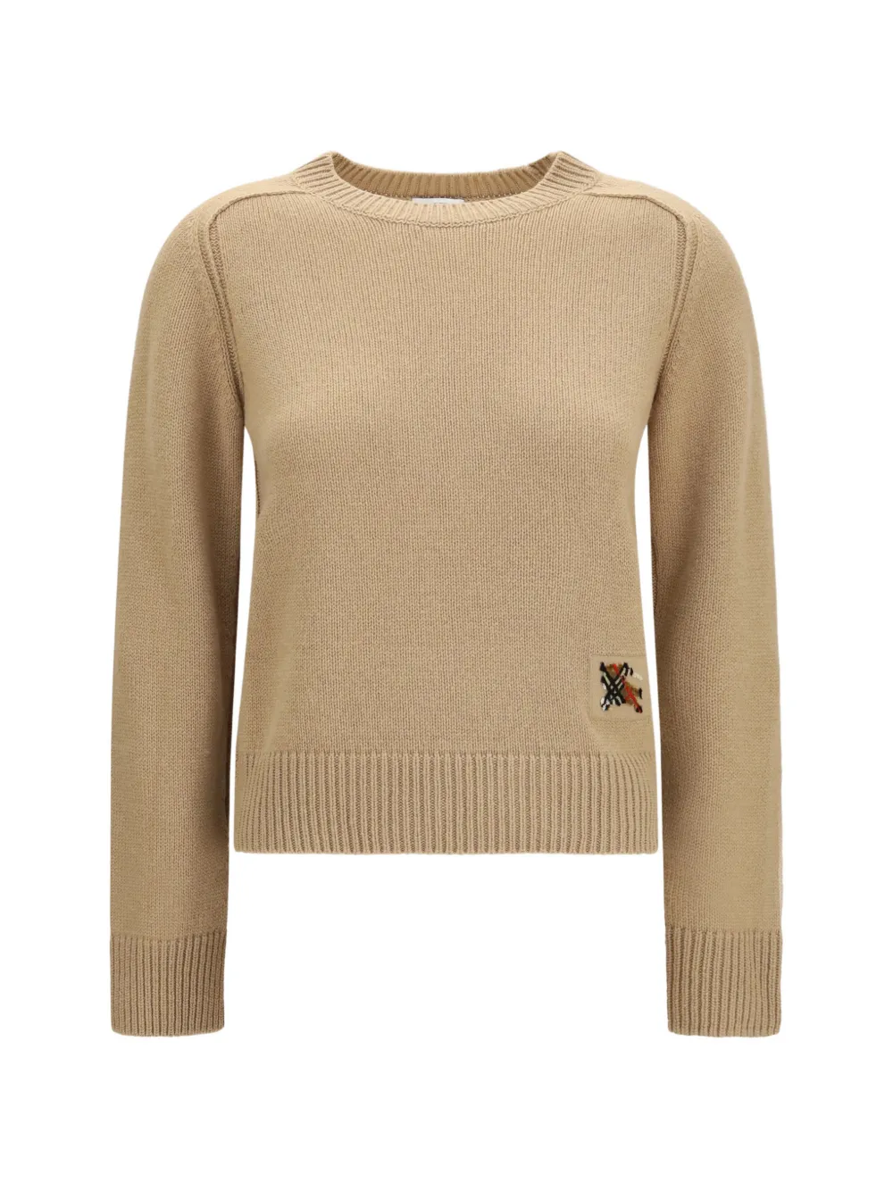 Burberry logo-patch round-neck sweater - Toni neutri