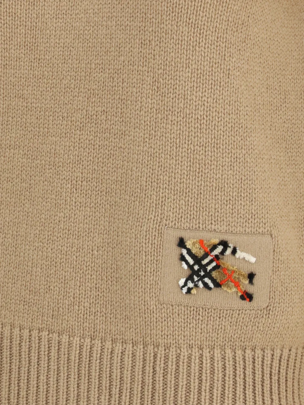 Burberry Trui met logo-patch en geribbelde afwerking Beige