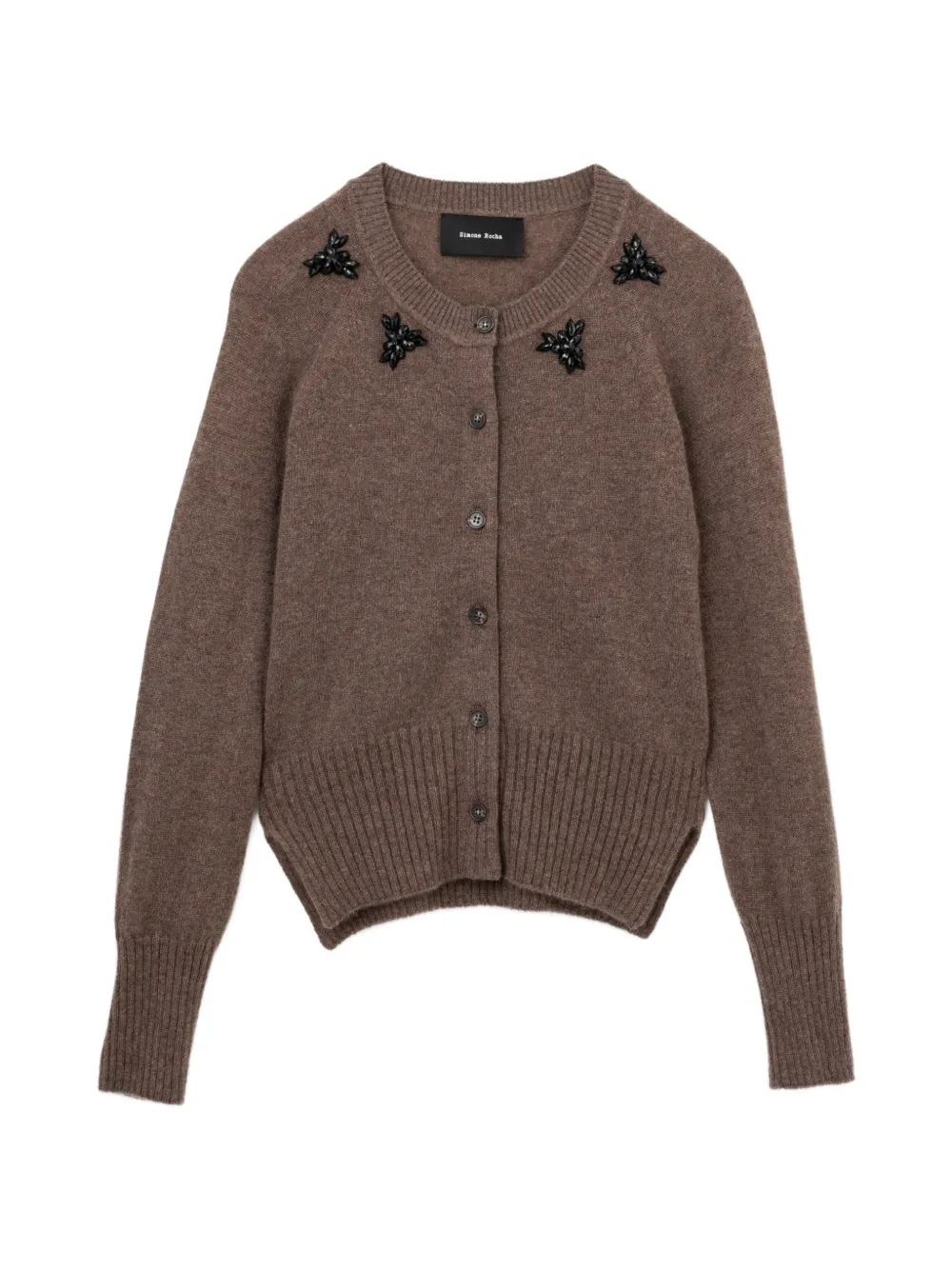 Simone Rocha Cardigan con perline - Marrone