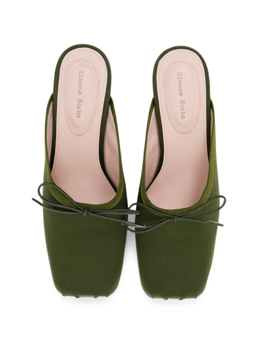 Simone Rocha Pumps met vierkante neus en strik-detail Groen
