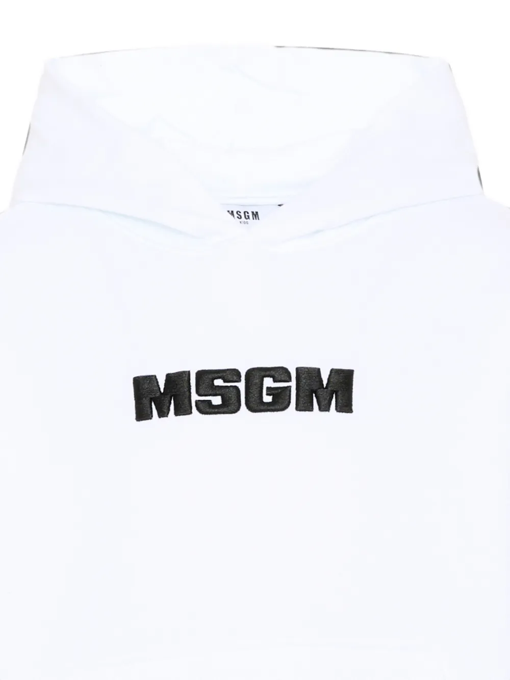 MSGM Kids Hoodie met geborduurd logo Wit