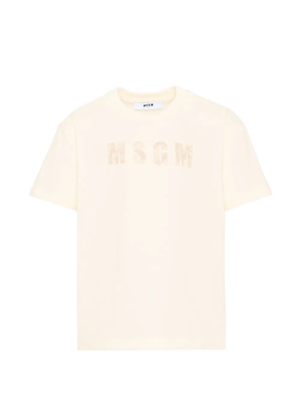 MSGM Kids logo-print short-sleeve T-shirt - Toni neutri