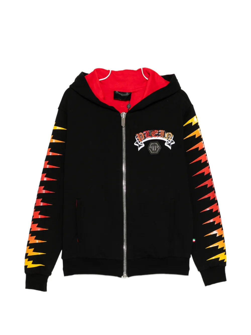 Philipp Plein sequin-embellished graphic-print hoodie - Schwarz