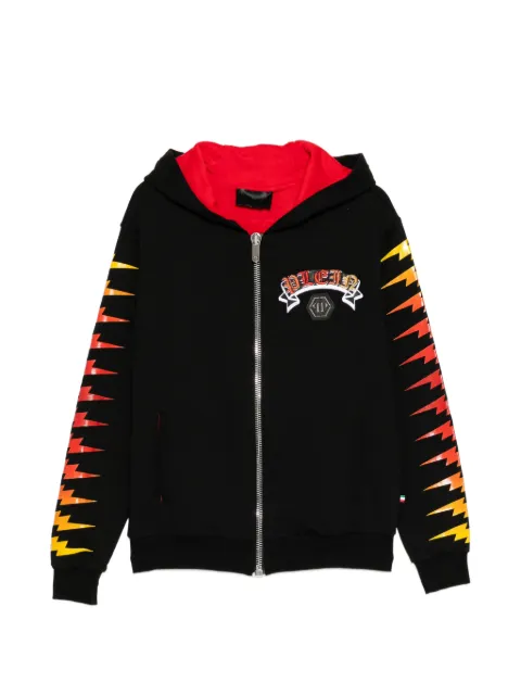 Philipp Plein sequin-embellished graphic-print hoodie