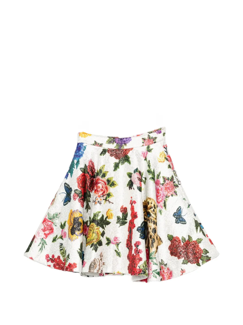 Philipp Plein Rok met luipaard-print en bloemen-print Wit