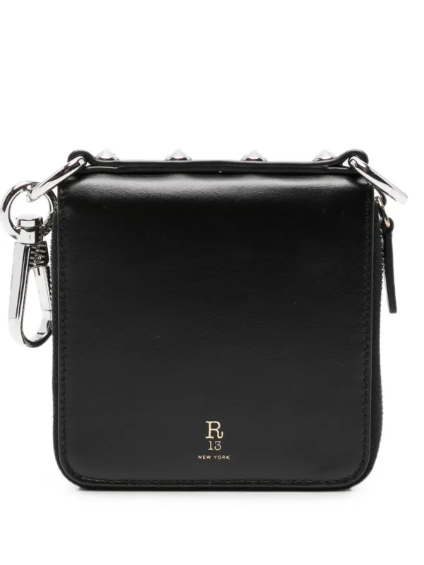 R13 Studded Zip-around Wallet in Black