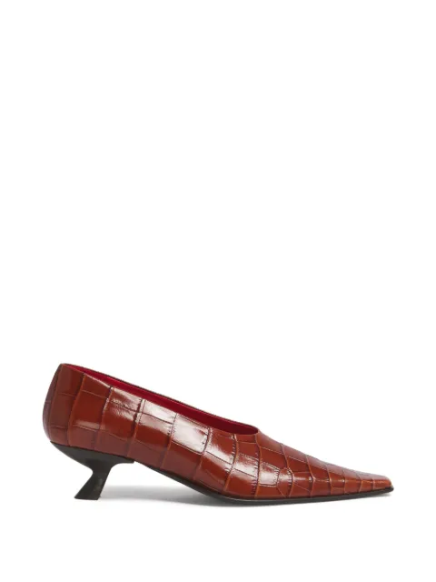 Marni brown croc-effect leather Cindi pumps