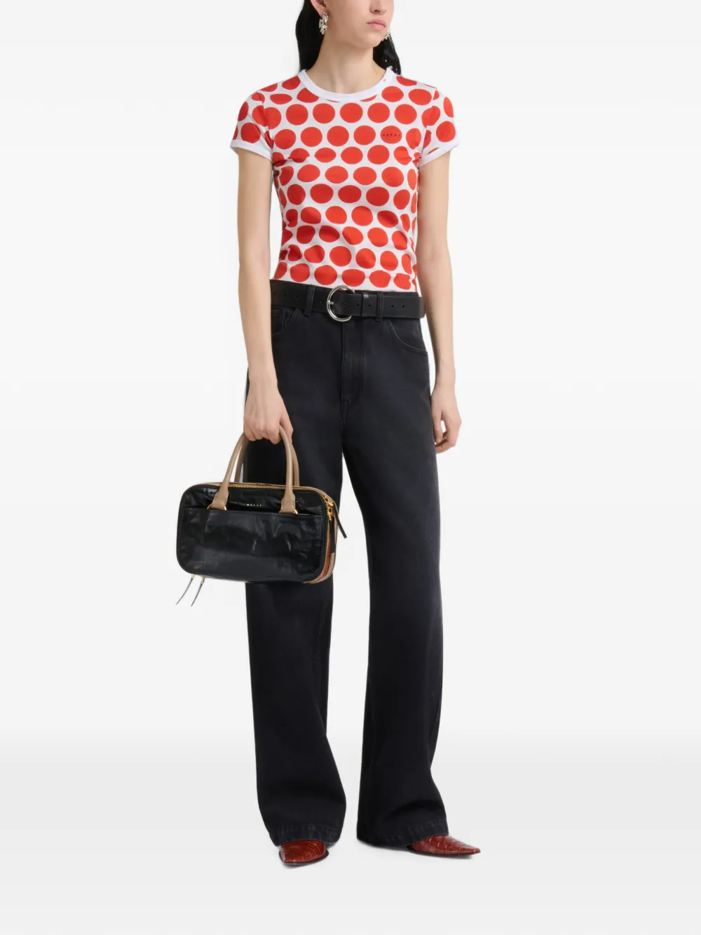 Marni Jeans met wijde pijpen Zwart