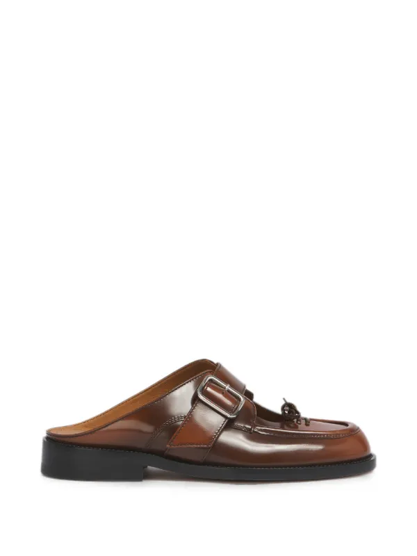 Marni Brown Leather Bambi Buckle-sabots