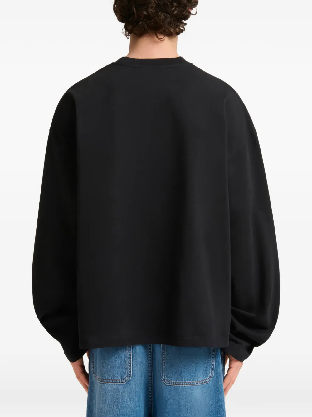 Marni T-shirt met logopatch en lange mouwen Zwart