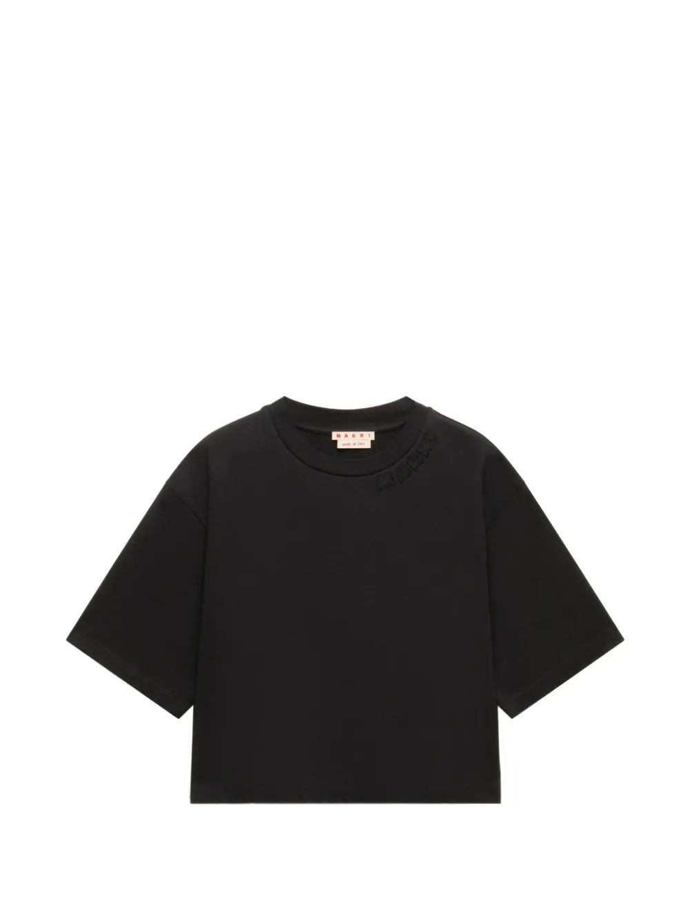 Marni T-Shirt mit Logo-Patch - Schwarz