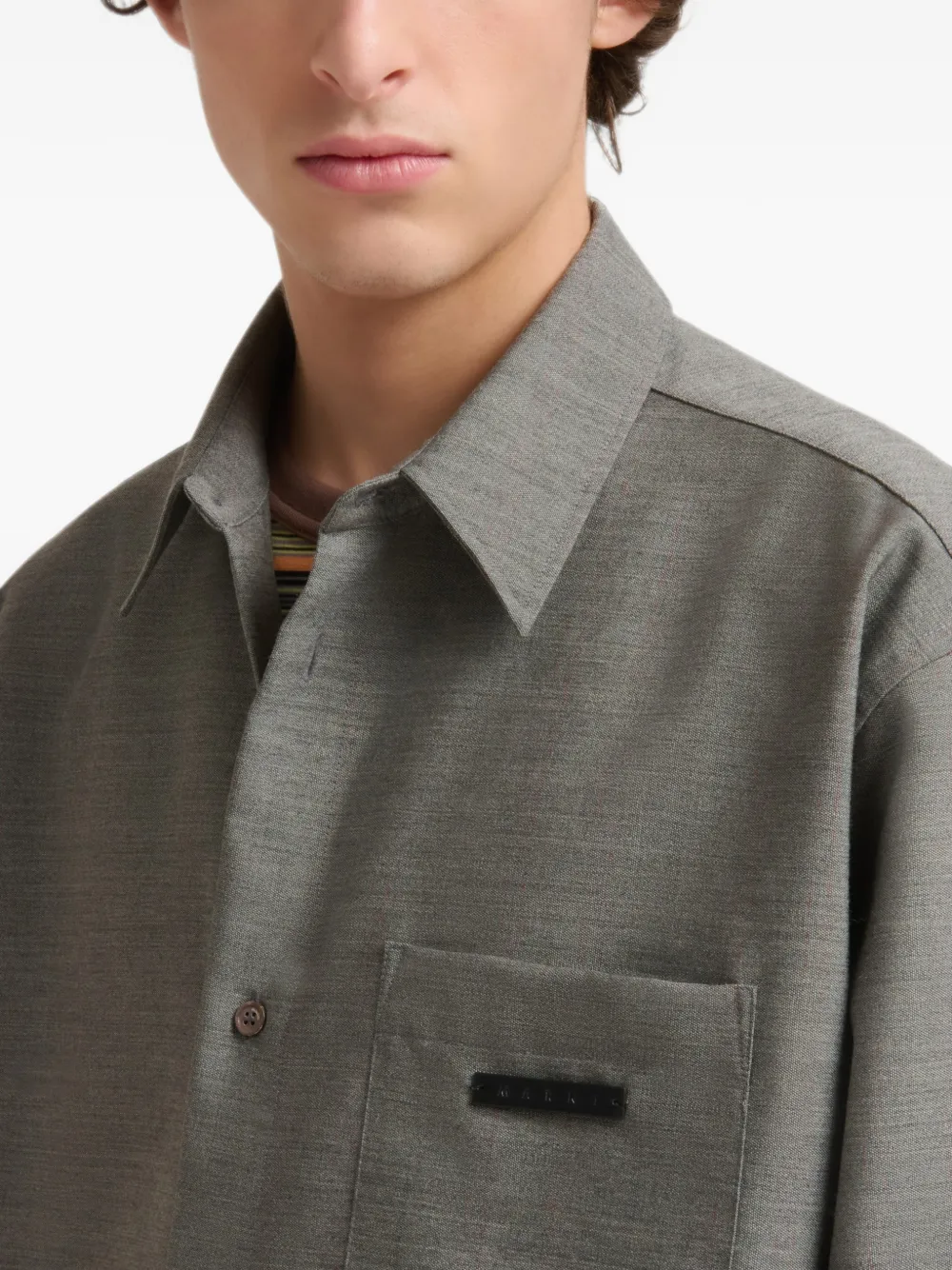 Marni Poloshirt met logopatch Grijs
