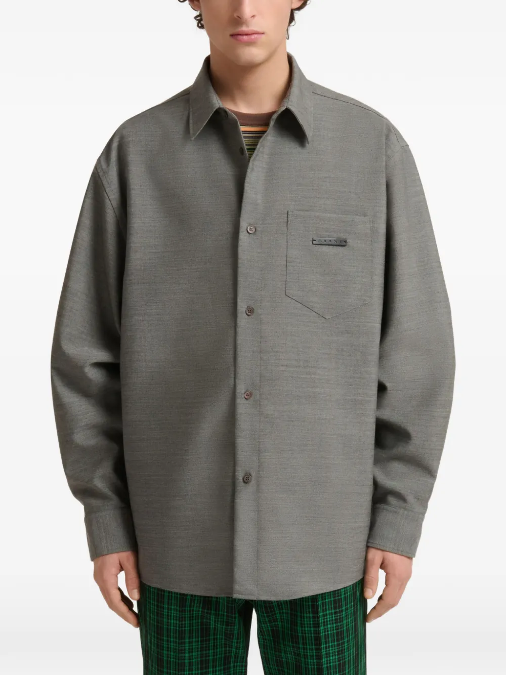 Marni Poloshirt met logopatch Grijs