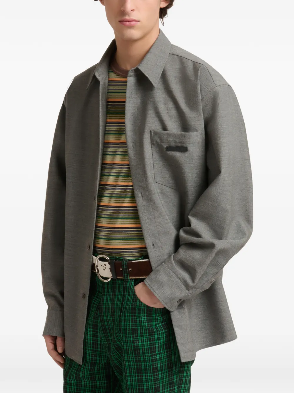 Marni Poloshirt met logopatch Grijs