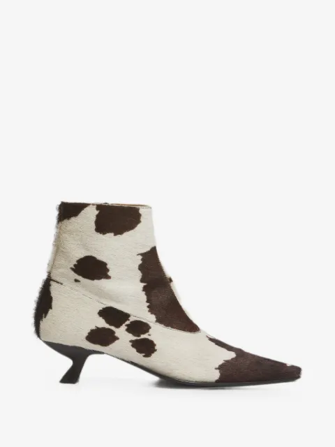 Marni white and brown cow-print ponyhair Cindi boots