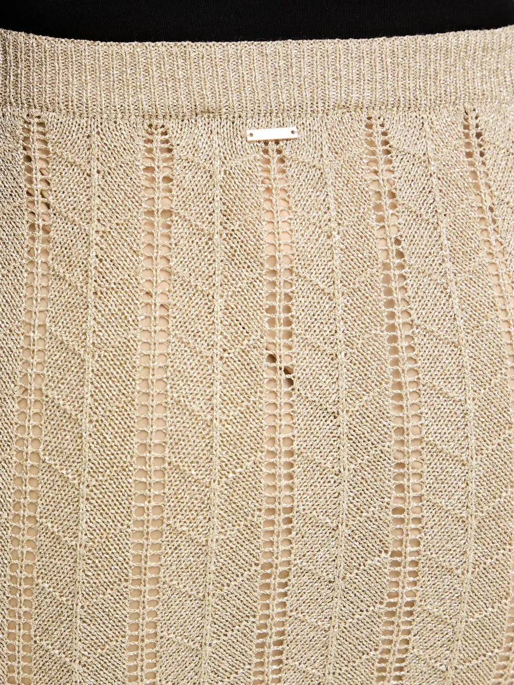 TWINSET Midi-rok met gewelfde afwerking Beige