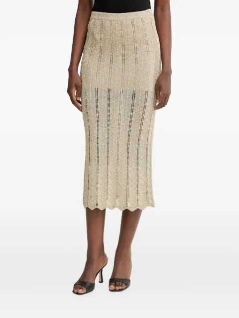 TWINSET scalloped-hem knit midi skirt