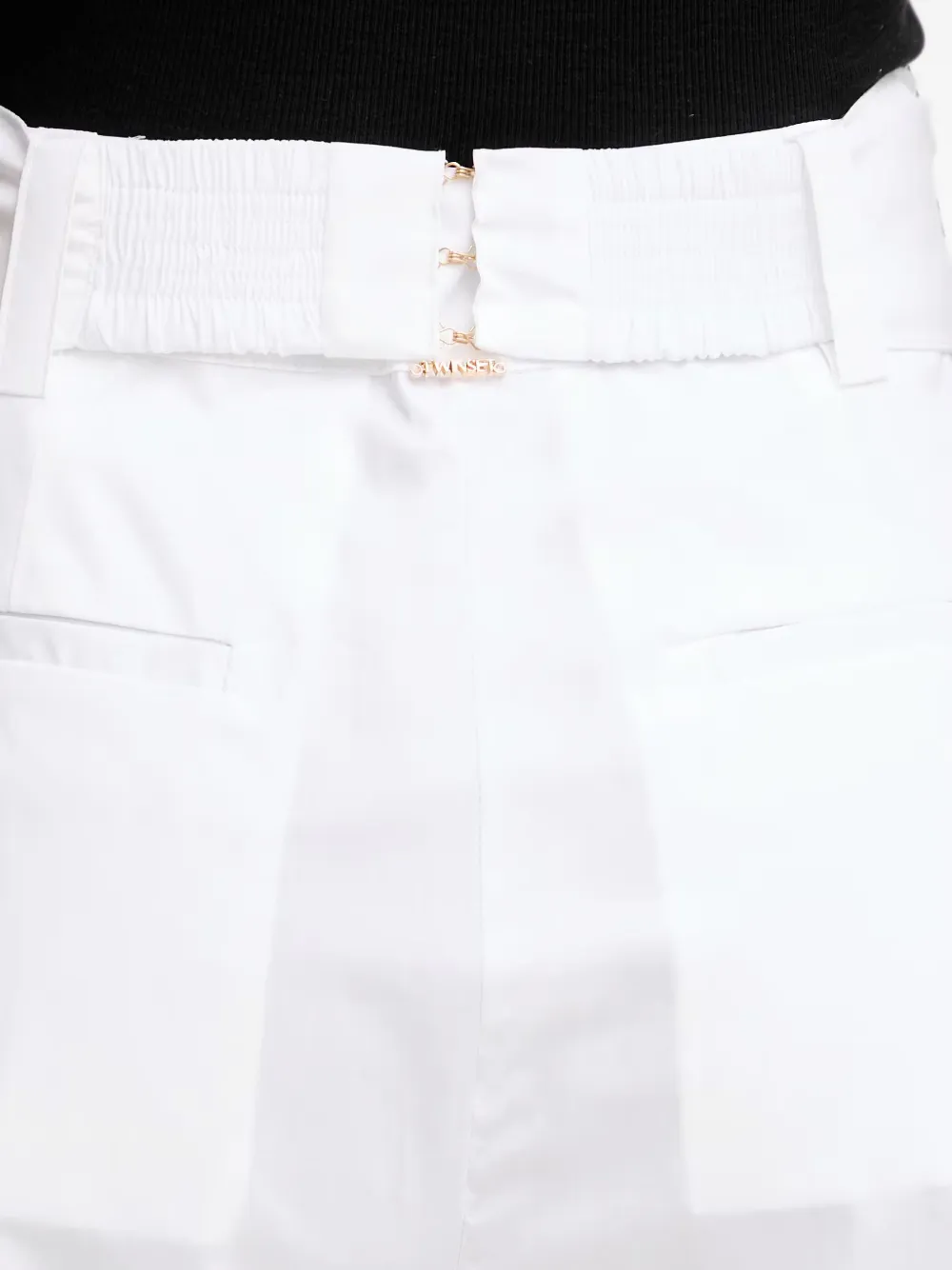TWINSET Plooibroek met wijde pijpen Wit