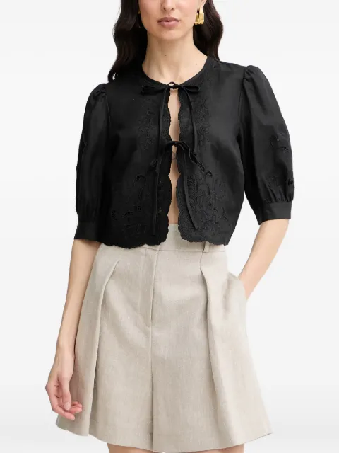 TWINSET camisa con bordado inglés