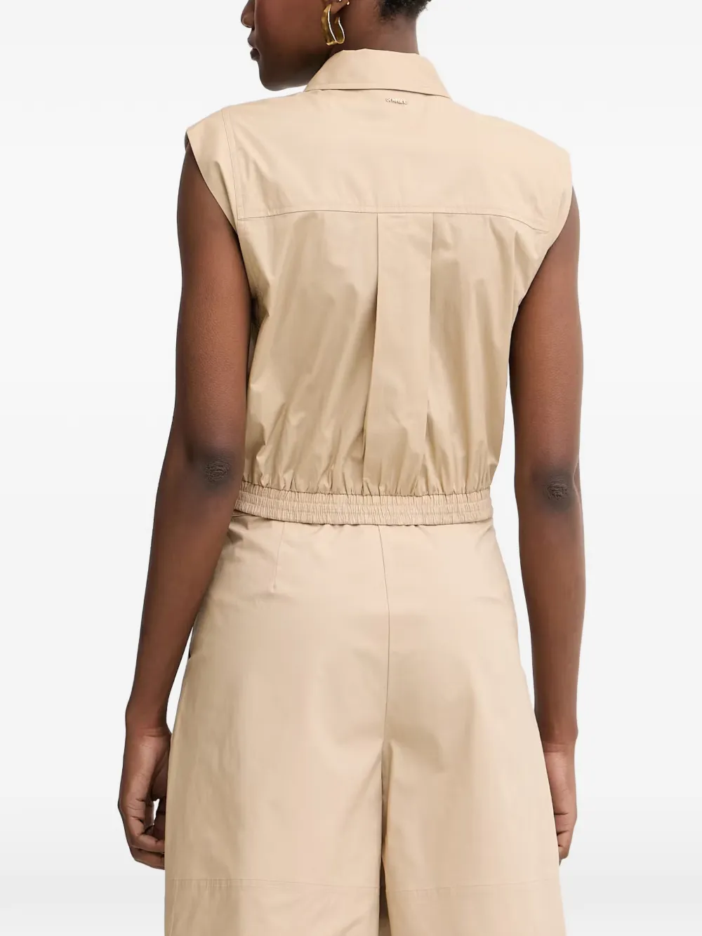 TWINSET Mouwloze blouse met elastische taille Beige