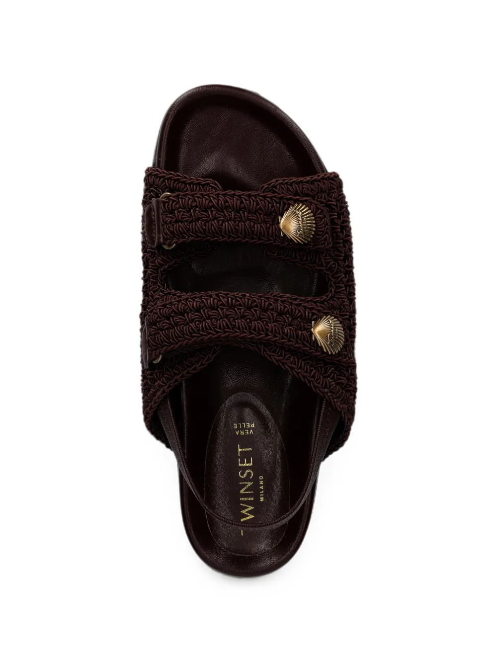 TWINSET crochet shell-embellished sandals Bruin