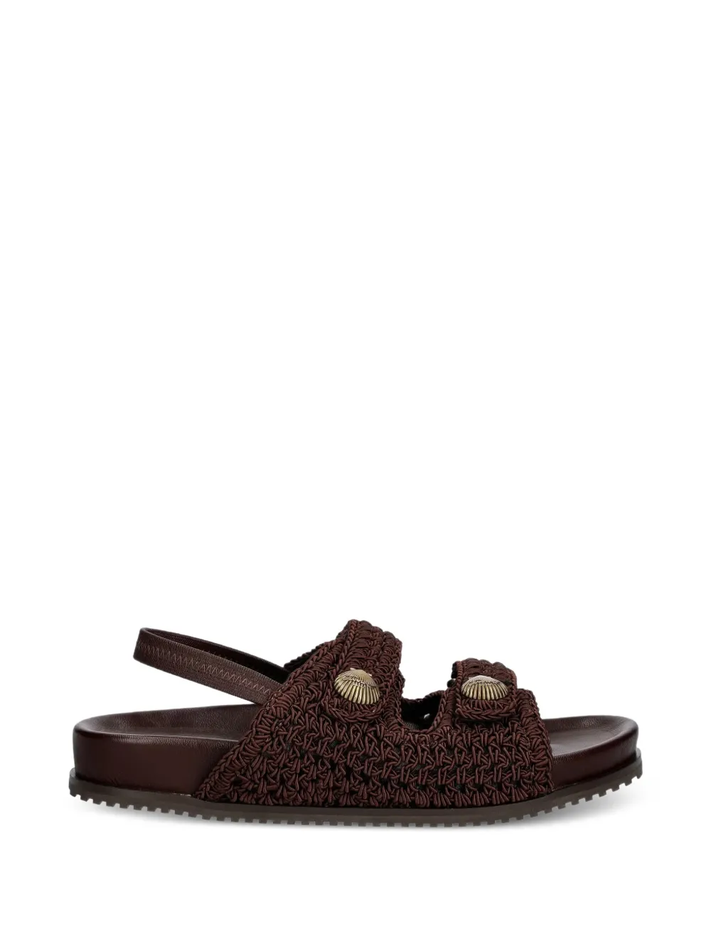 TWINSET crochet shell-embellished sandals - Marrone