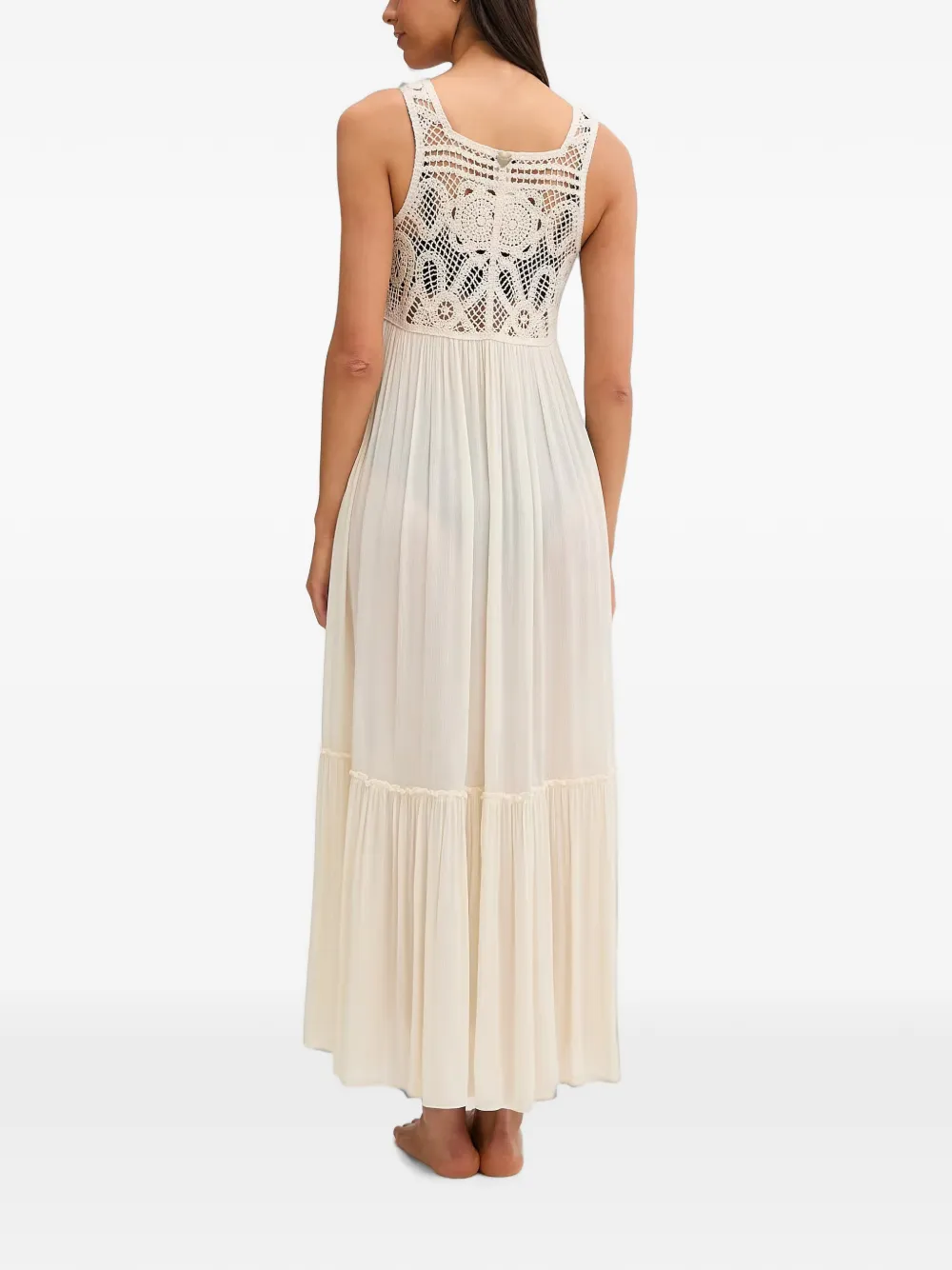 TWINSET Gehaakte midi-jurk Beige