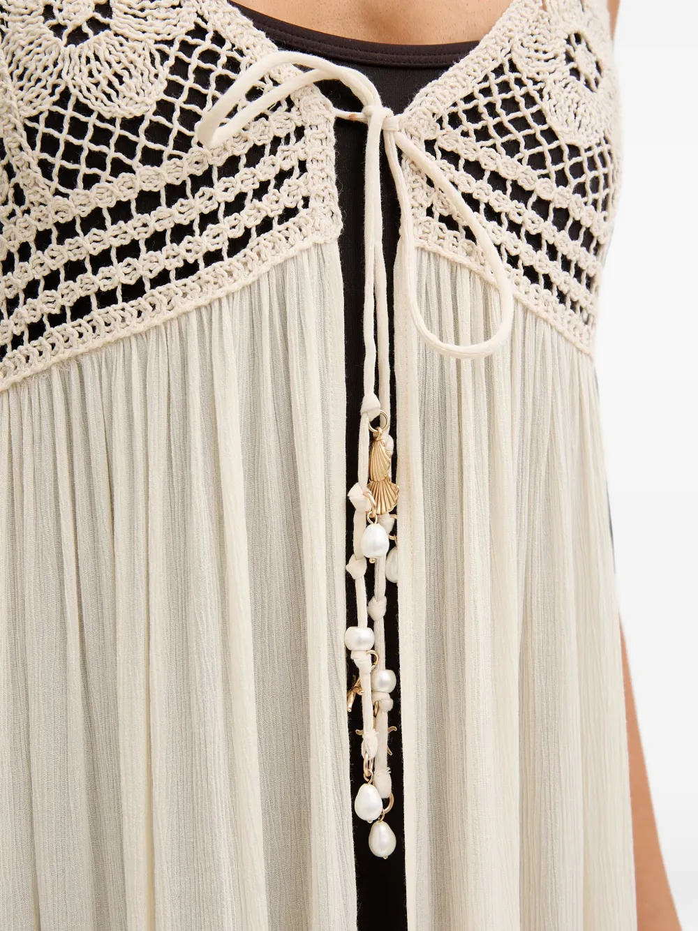 TWINSET Gehaakte midi-jurk Beige