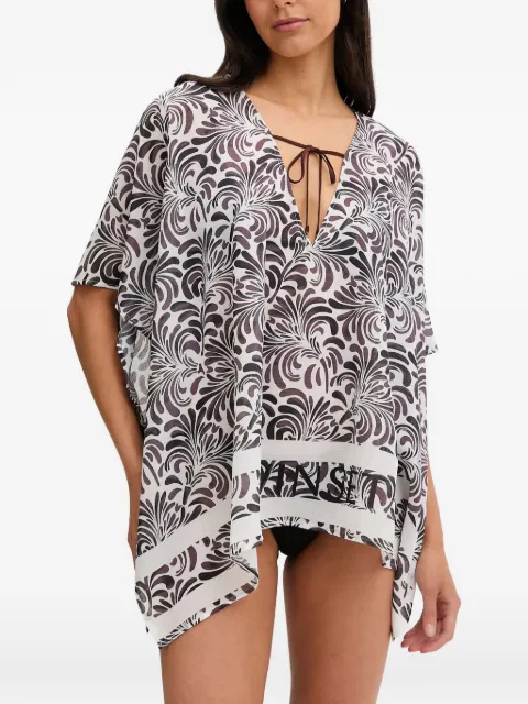 TWINSET paisley-print tie-neck mini kaftan