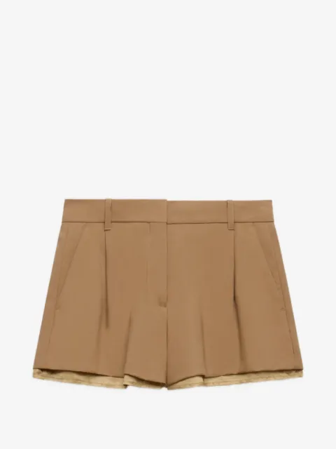 Marni brown wool shorts with exposed lining