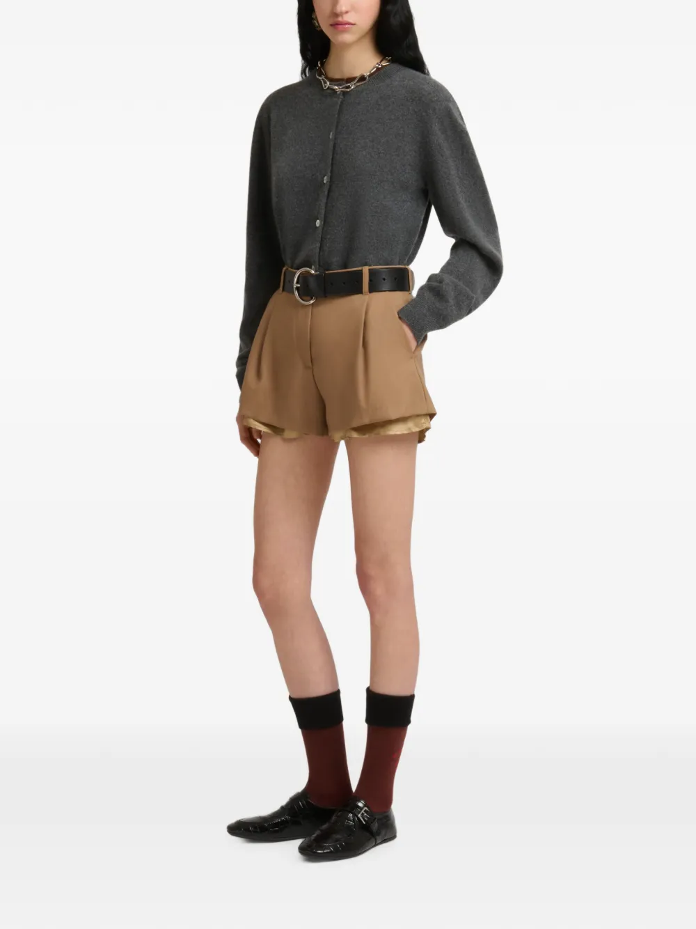 Marni Wollen shorts met zichtbare voering Beige