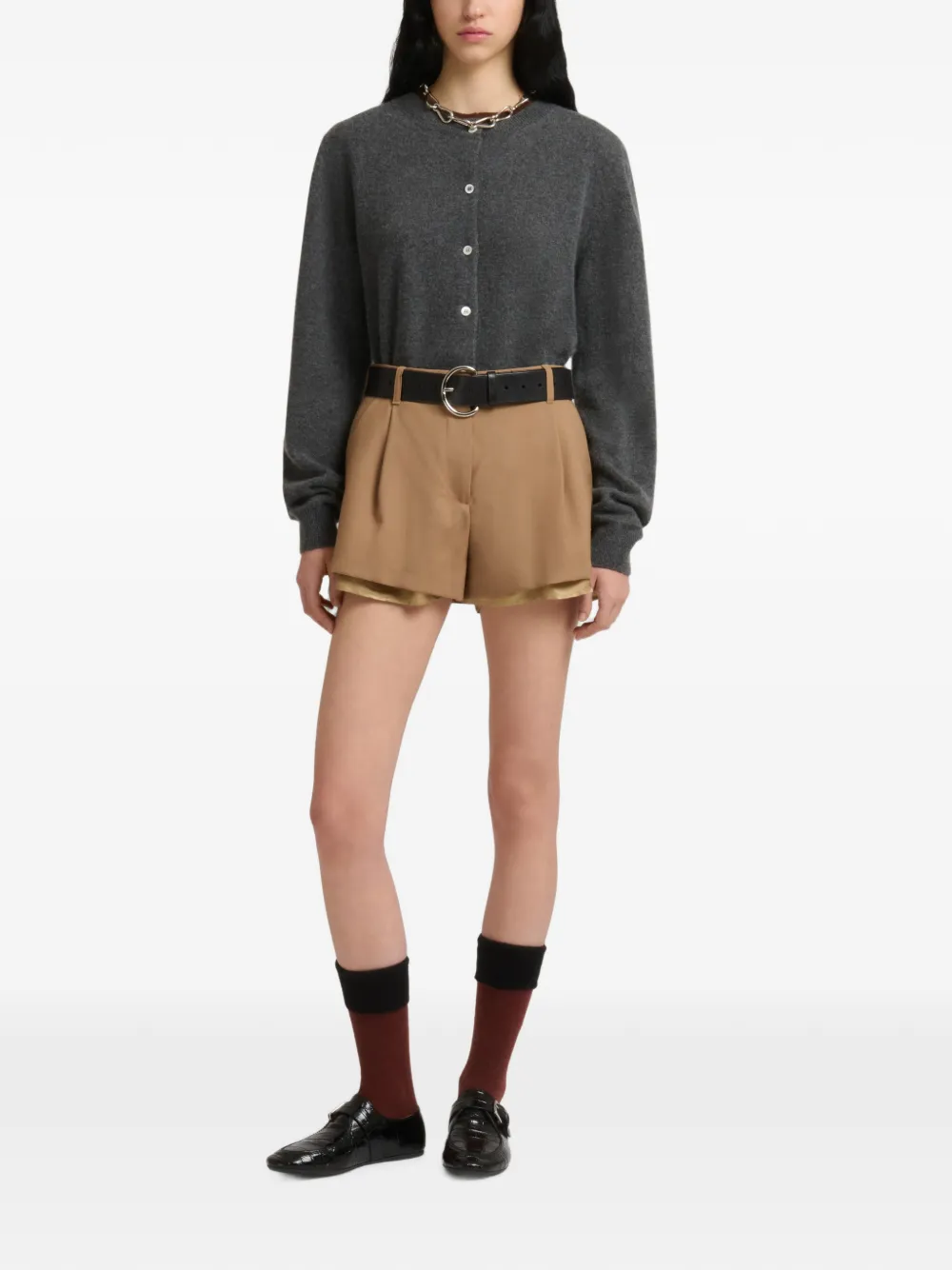 Marni Wollen shorts met zichtbare voering Beige