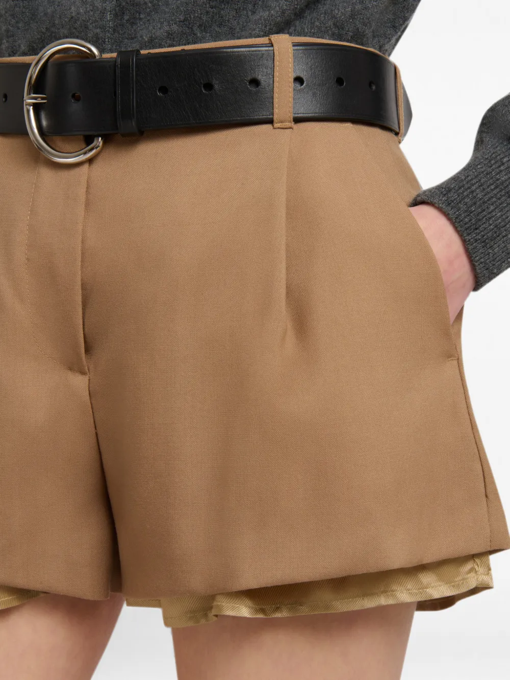 Marni Wollen shorts met zichtbare voering Beige