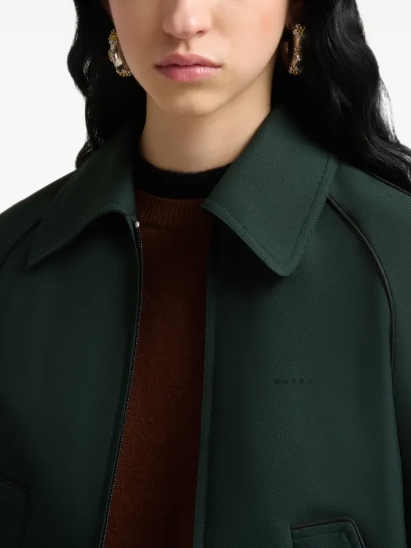 Marni パイピング ラグランスリーブ ジャケット | グリーン | FARFETCH JP