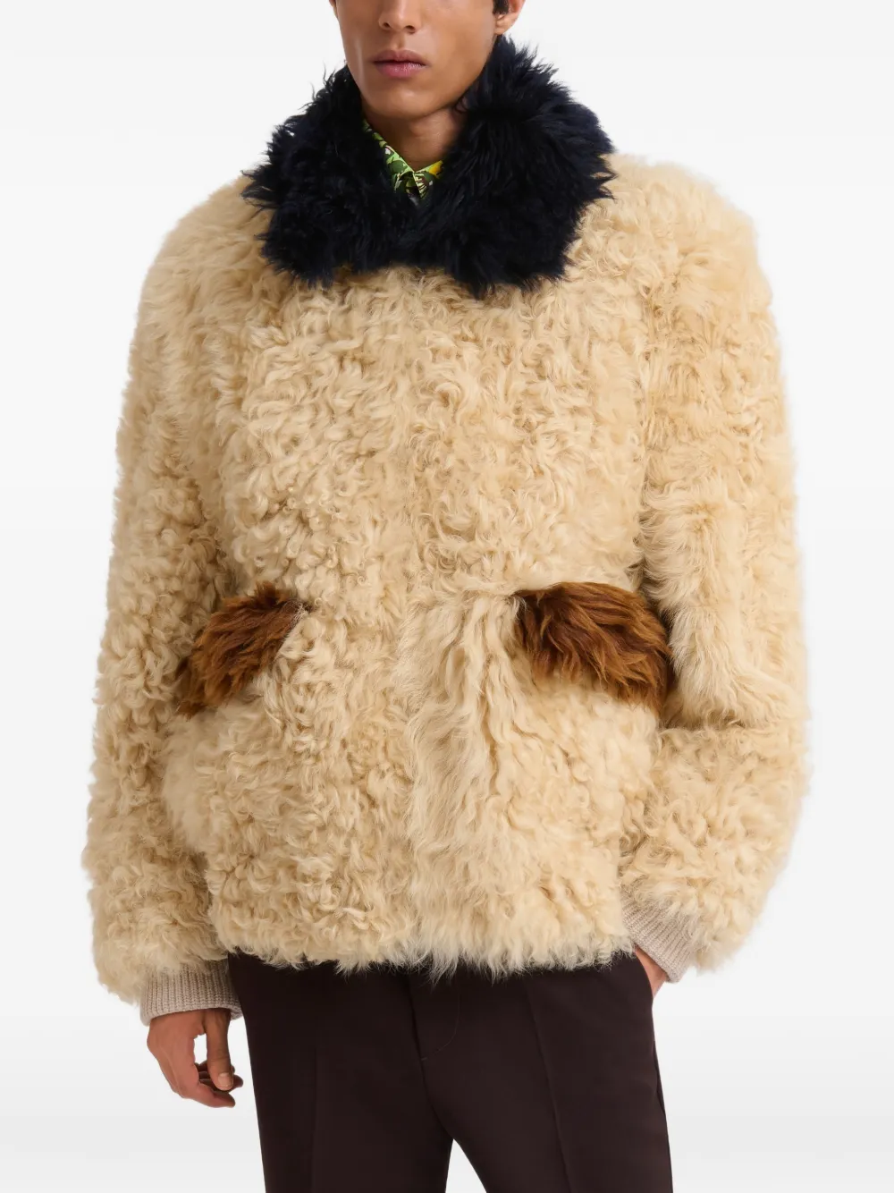 Marni Lammy jack met colourblocking details Beige
