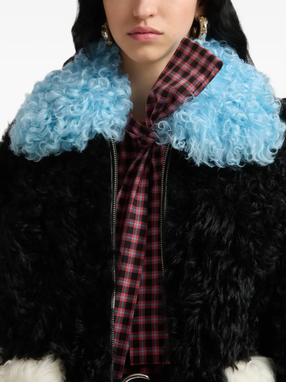Marni Lammy jack met colourblocking details Zwart
