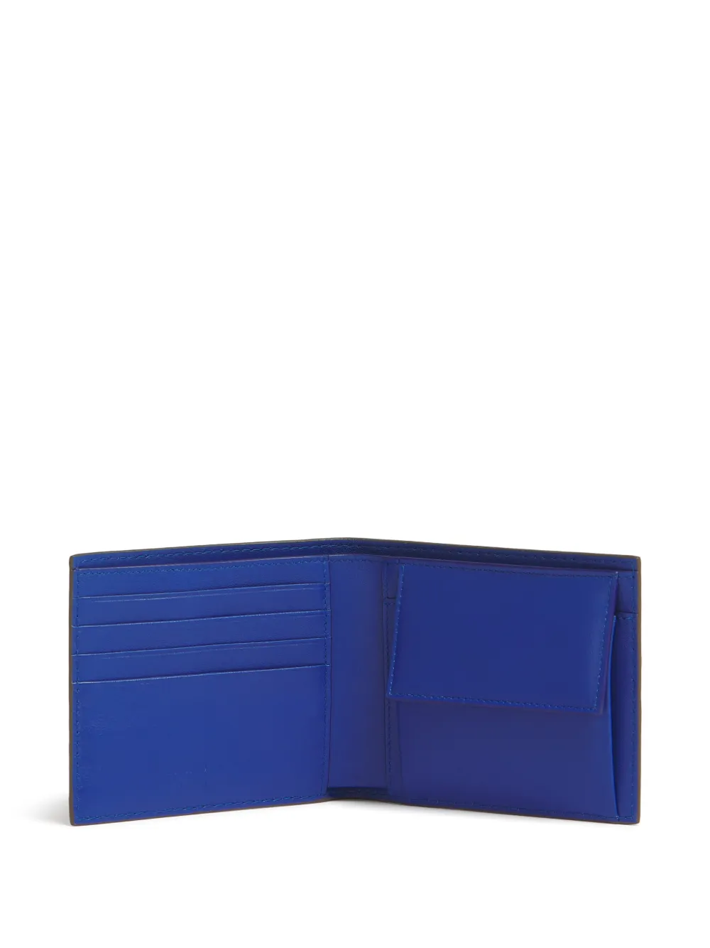Marni Leren portemonnee met contraststiksel Beige