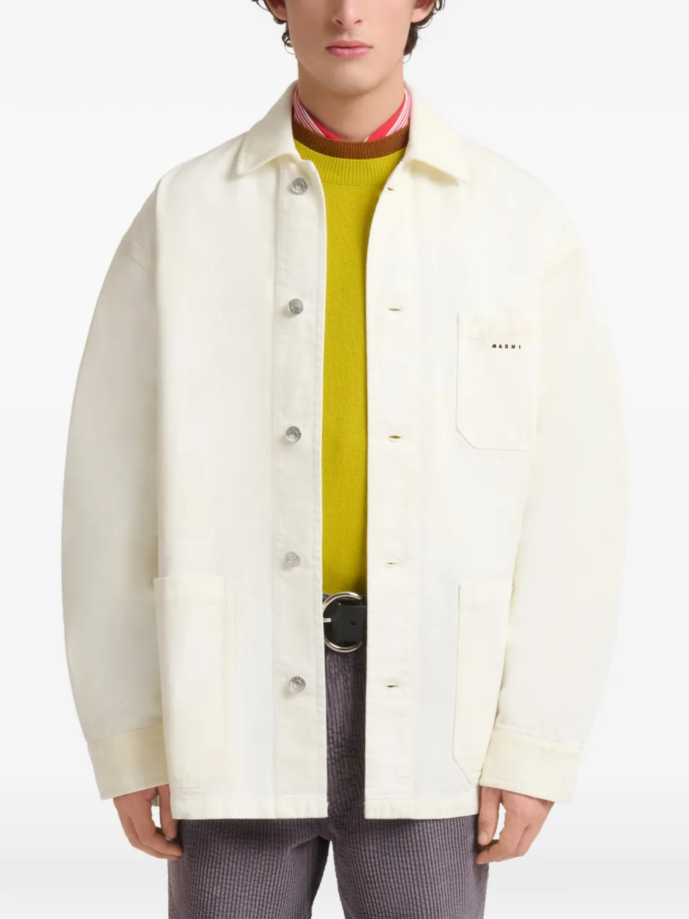 Marni Overhemd met opgestikte zak Beige