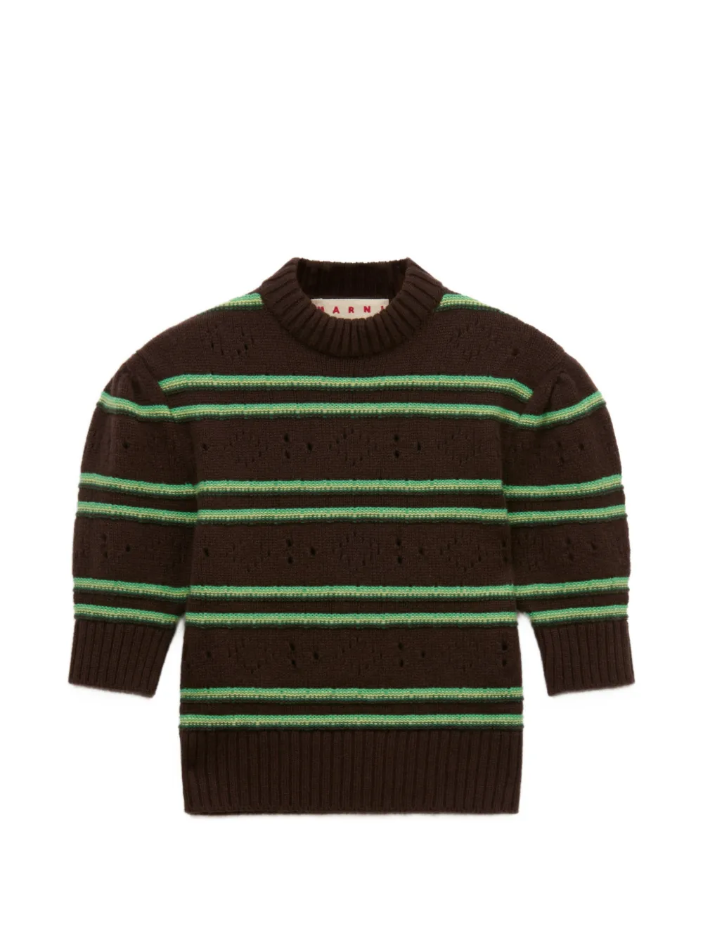 Marni Maglione traforato in cashmere marrone