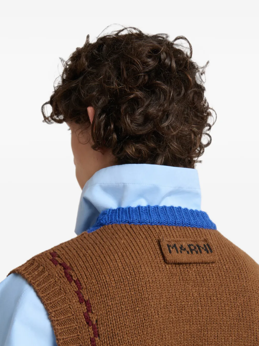 Marni Intarsia vest Bruin