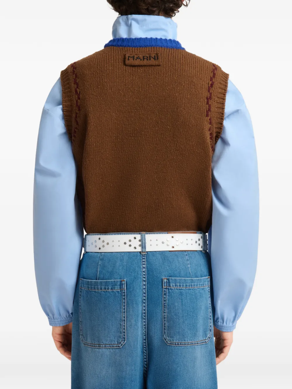 Marni Intarsia vest Bruin