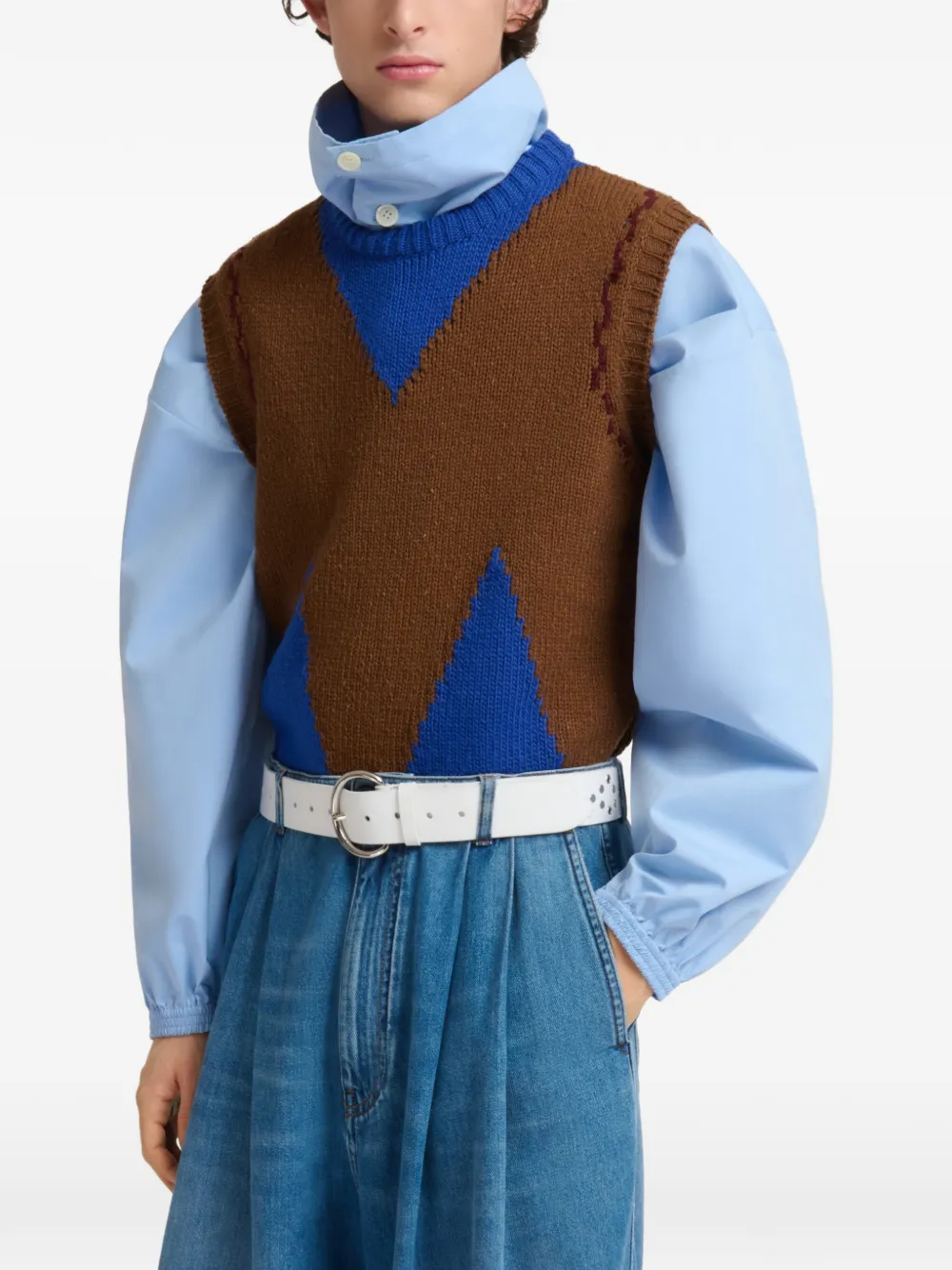 Marni Intarsia vest Bruin