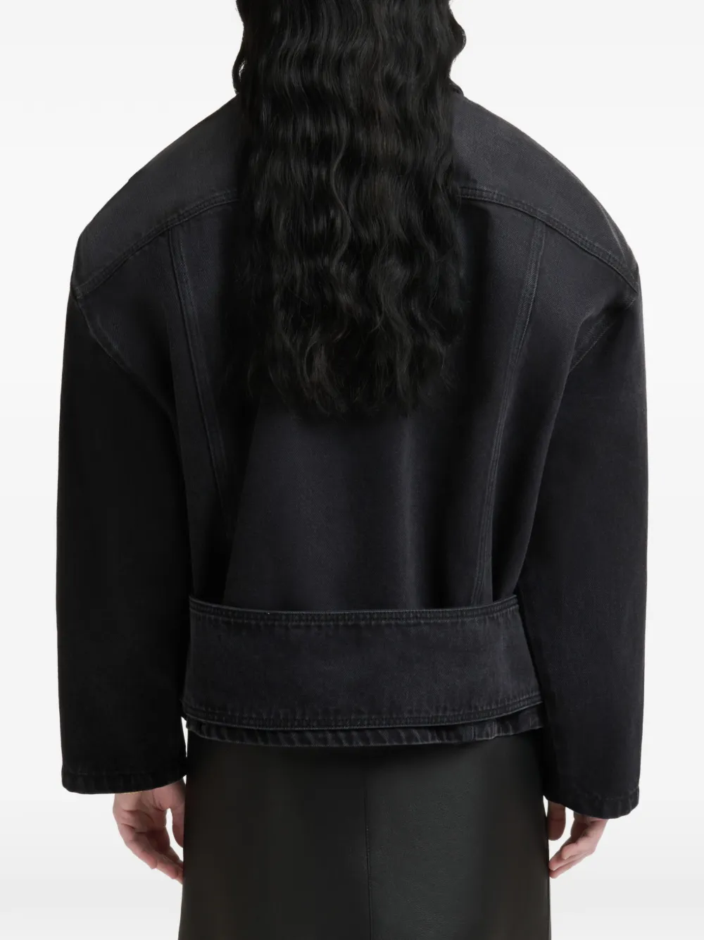 Marni Zwart denim jack met martingale