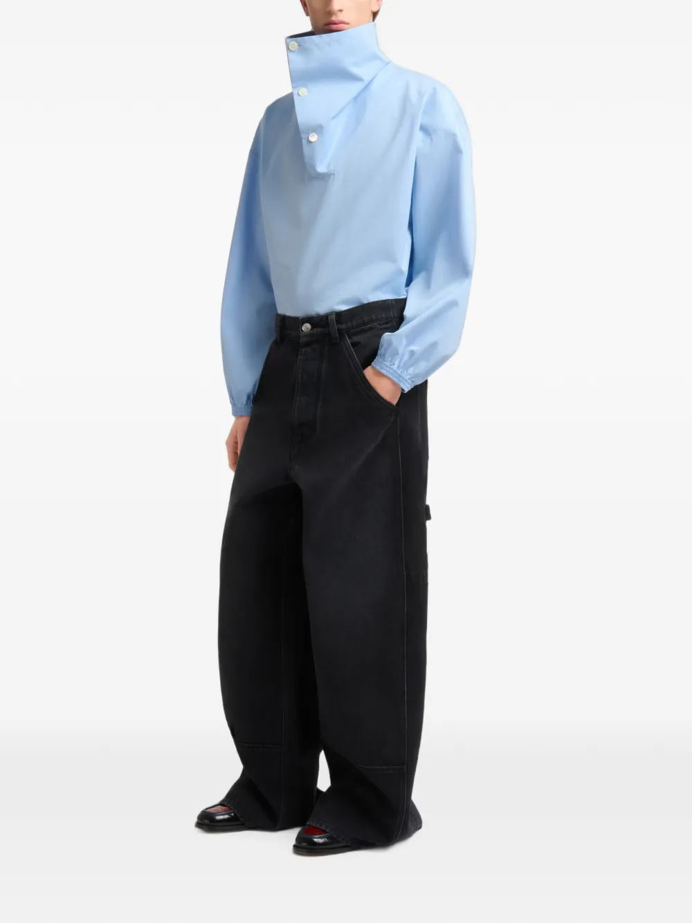Marni Oversized jeans met zakdetail Zwart