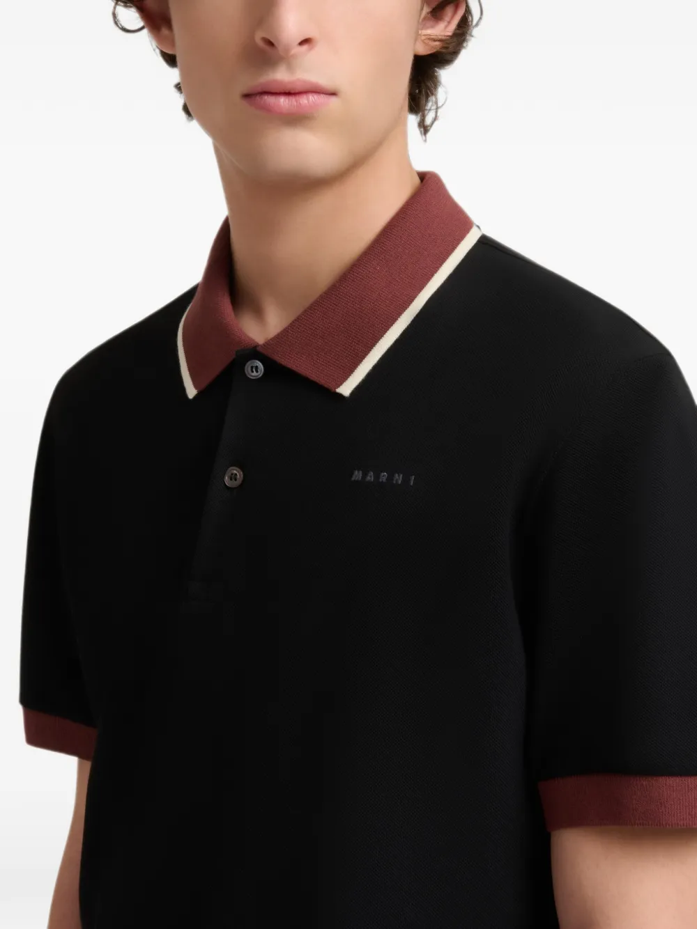 Marni Poloshirt met logoprint Zwart