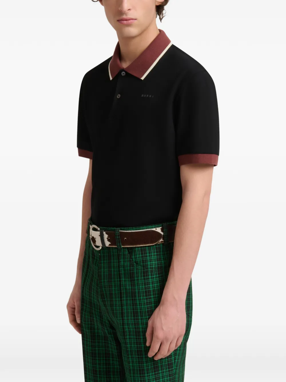 Marni Poloshirt met logoprint Zwart