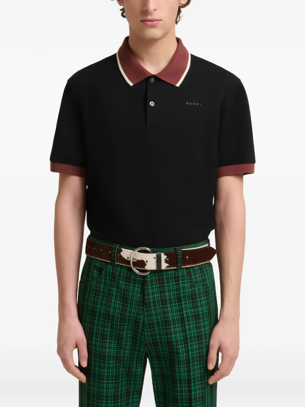 Marni Poloshirt met logoprint Zwart