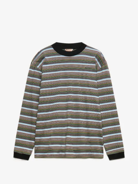 Marni playera con rayas bordadas