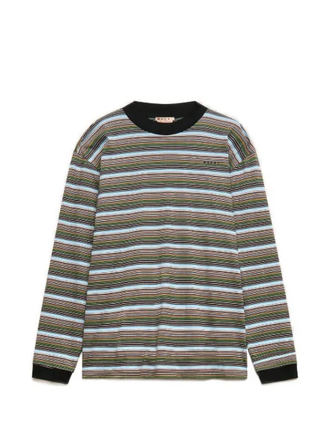 Marni playera con rayas bordadas